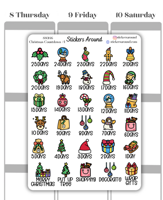 Christmas Holiday Countdown Planner Sticker #1