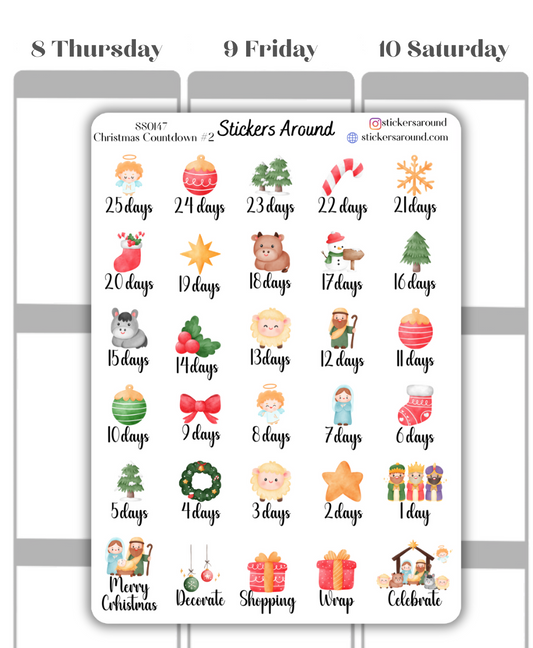 Christmas Holiday Countdown Planner Sticker #2