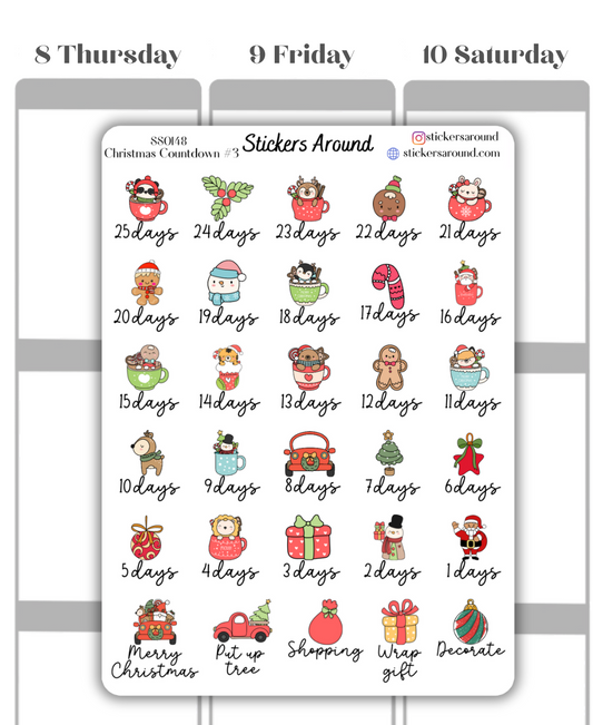 Christmas Holiday Countdown Planner Sticker #3