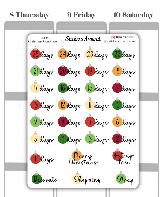 Christmas Holiday Countdown Planner Sticker #4