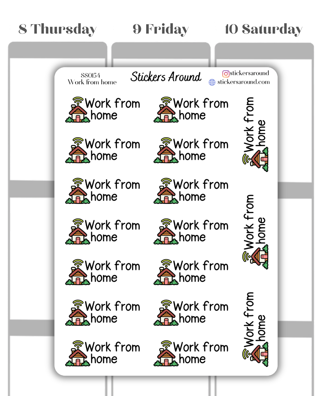 Work from Home Script Planner Sticker