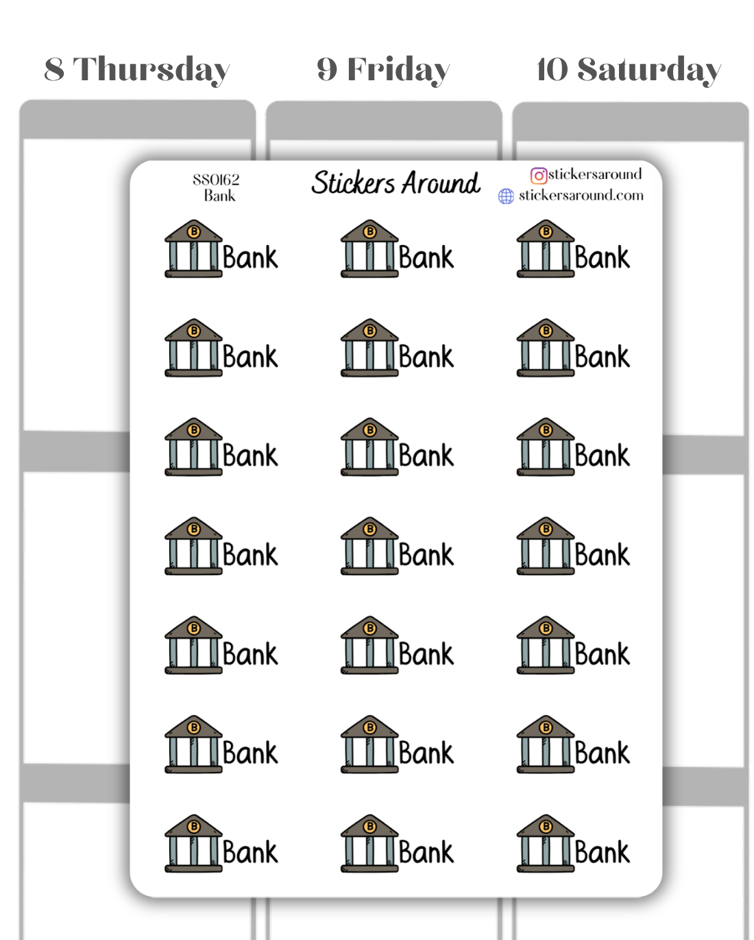 Bank Script Planner Sticker