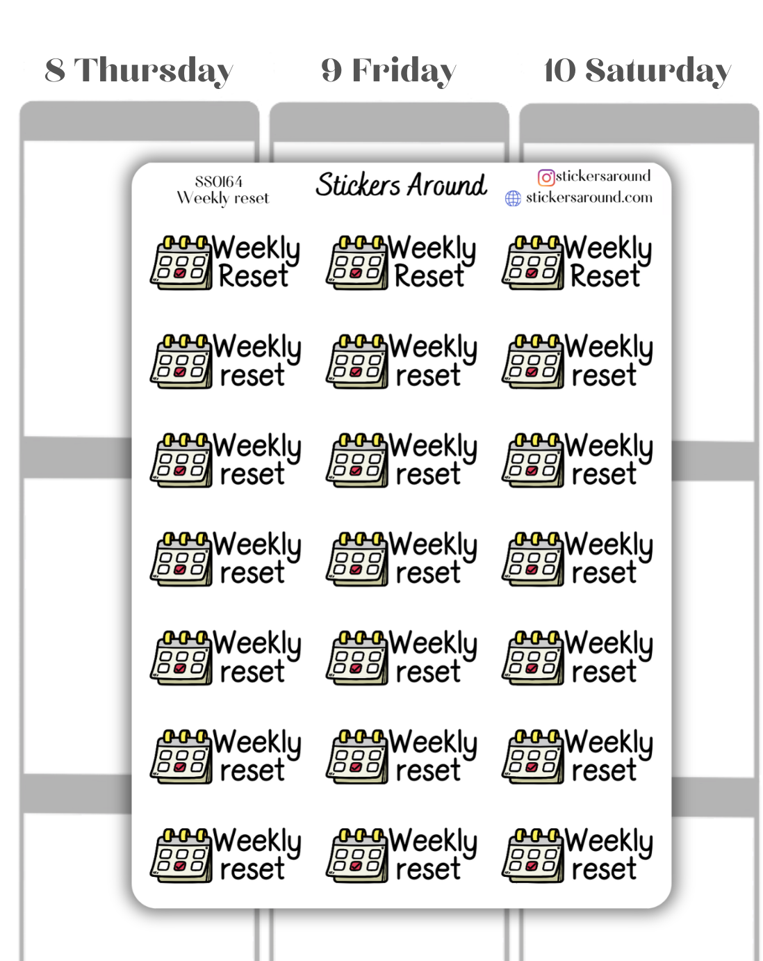 Weekly Reset Script Planner Sticker – Stickers Around