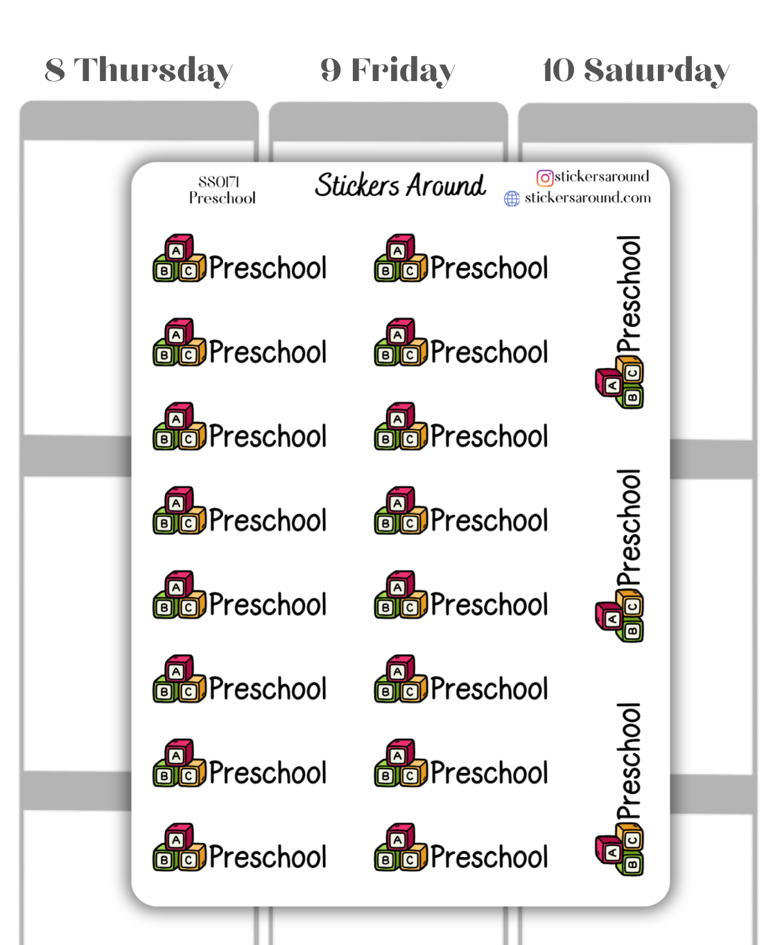 Preschool Script Planner Sticker