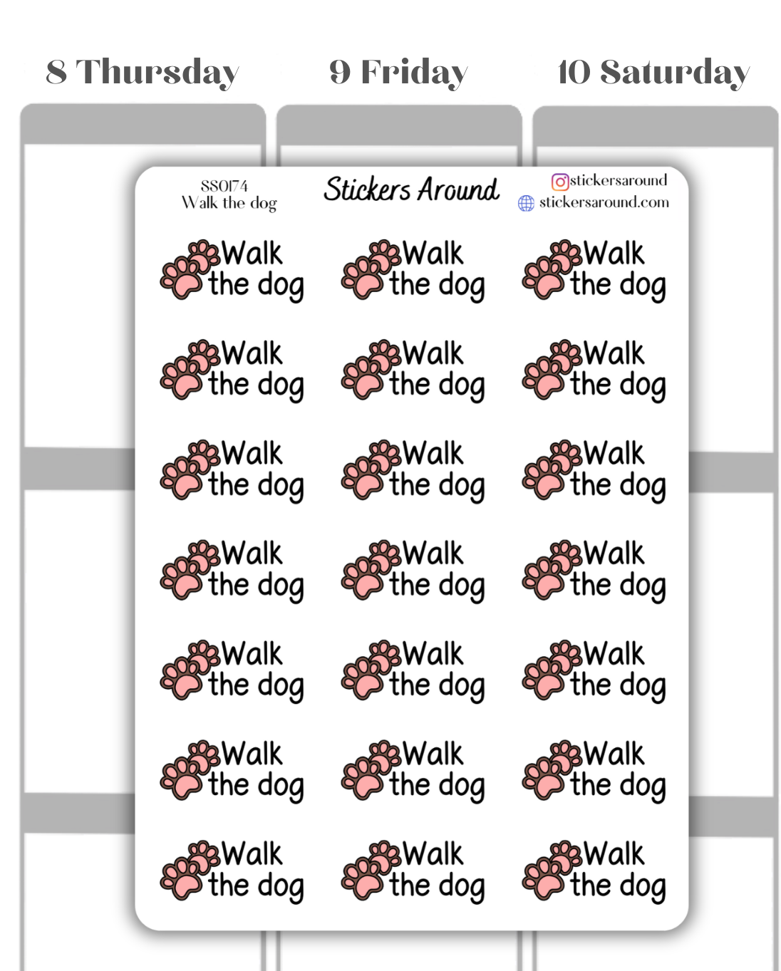 Dog Script Walk the Dog Script Planner Sticker β Stickers Around