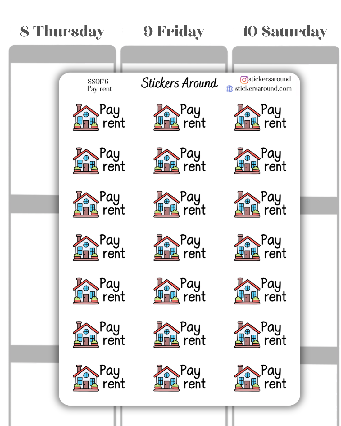 Pay Rent Script Planner Sticker – Stickers Around