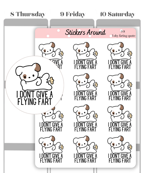 "I don't give a flying fart" Planner stickers