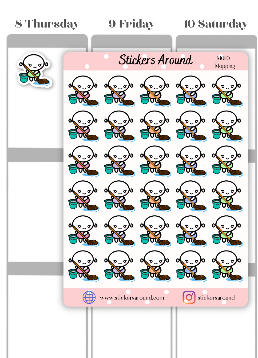 Mopping Planner Sticker