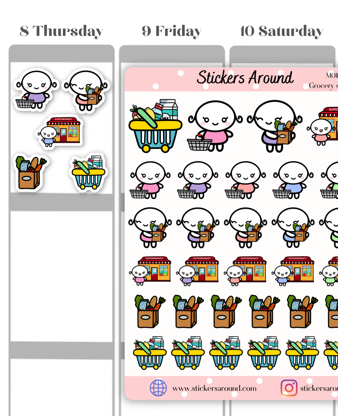 Grocer Sticker Grocery Shopping Sticker – Stickers Around