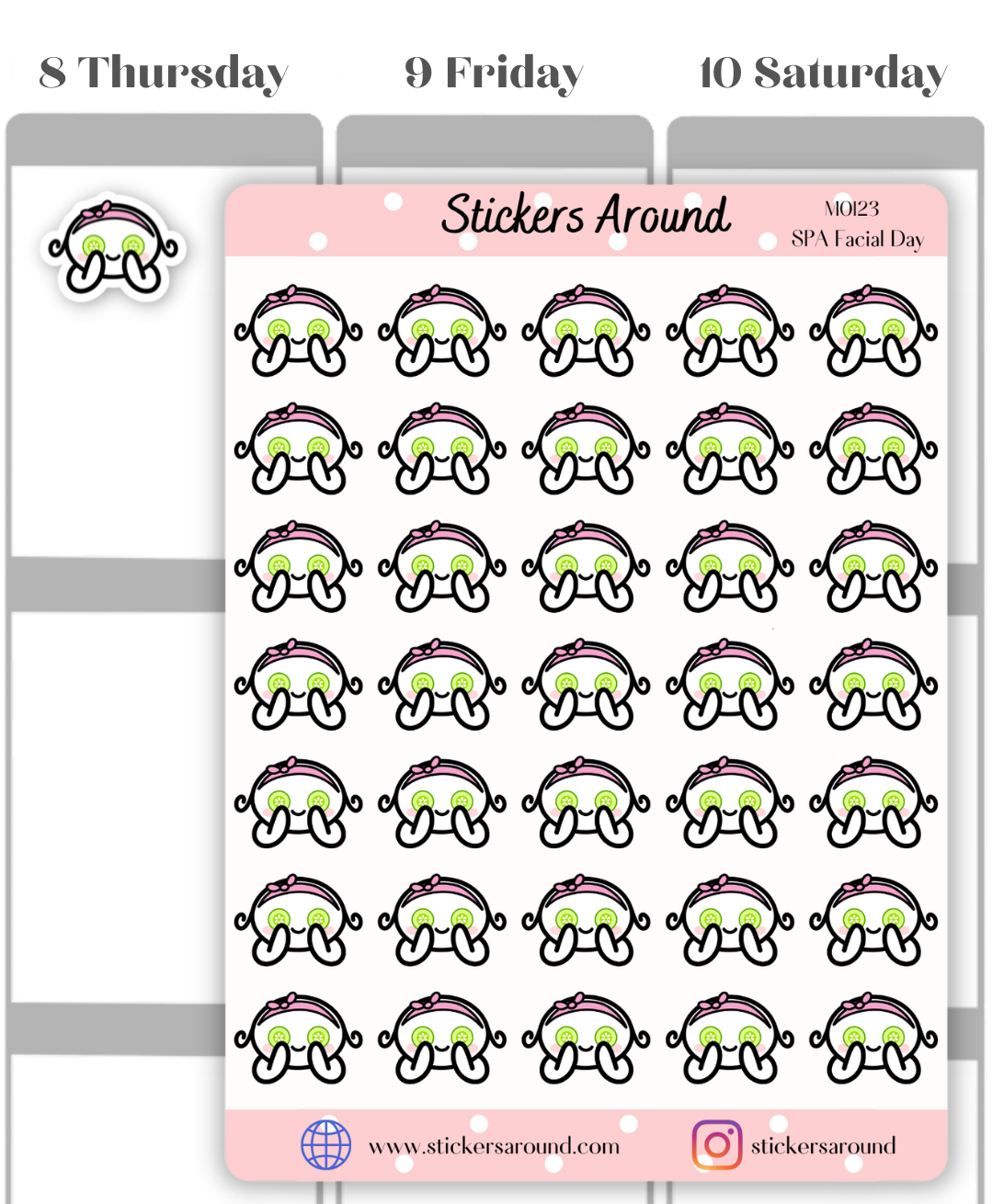 SPA Facial Planner Sticker, Me Time Stickers