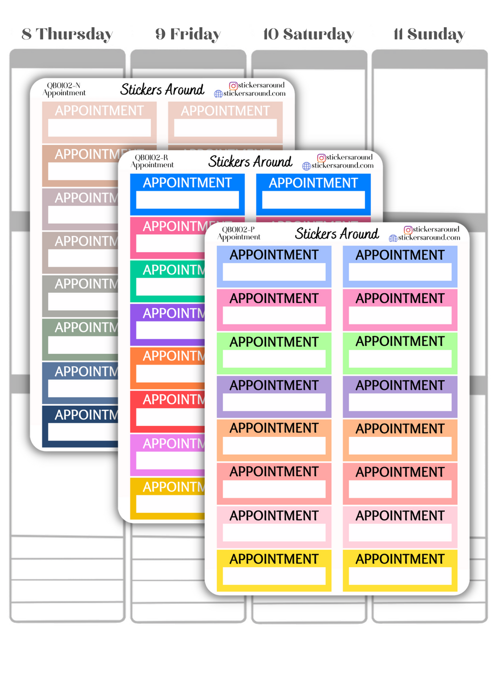 Appointment Quarter Box Planner Sticker – Stickers Around