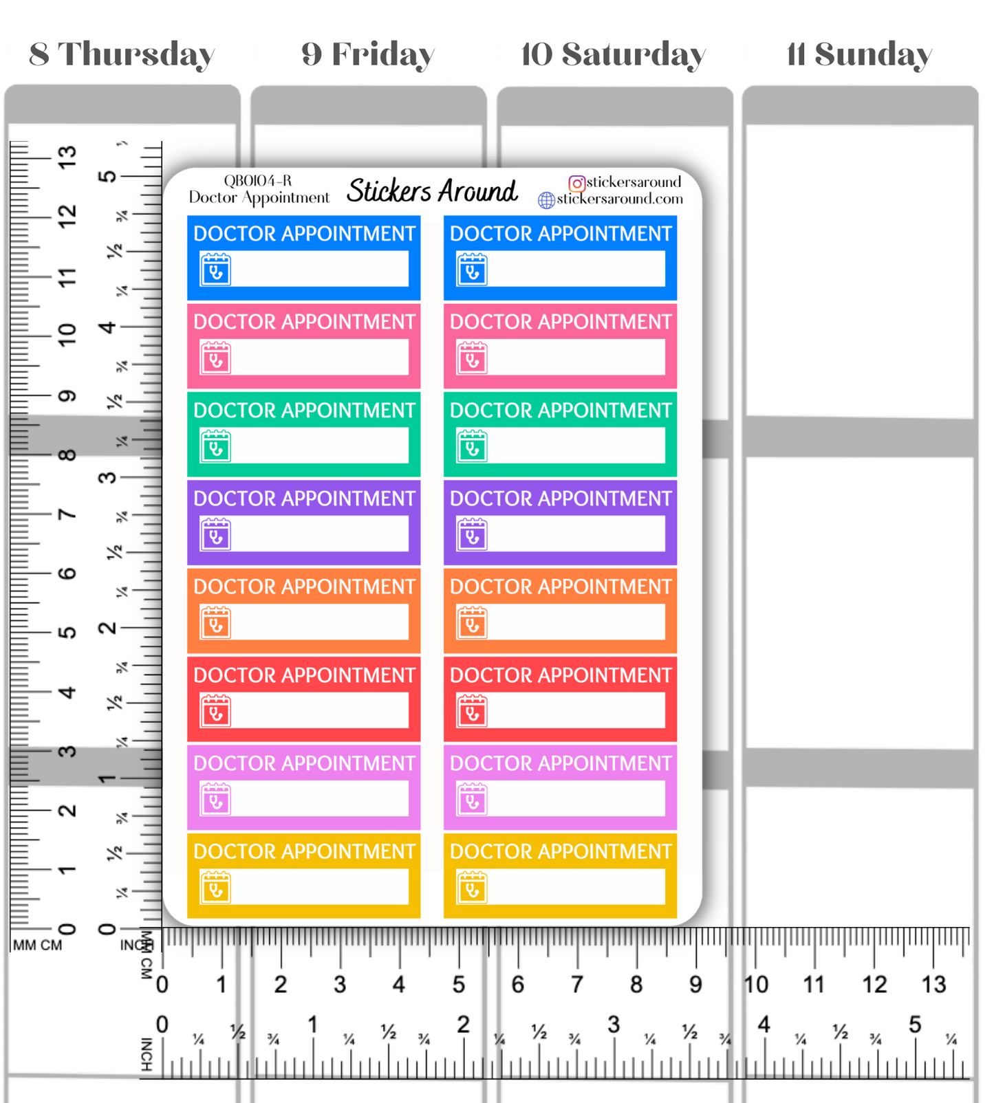 Doctor Appointment Quarter Box Planner Sticker