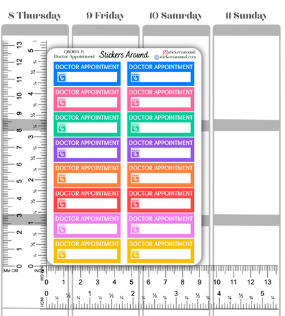 Doctor Appointment Quarter Box Planner Sticker