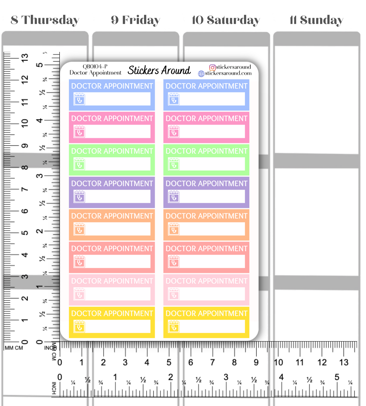 Doctor Appointment Quarter Box Planner Sticker