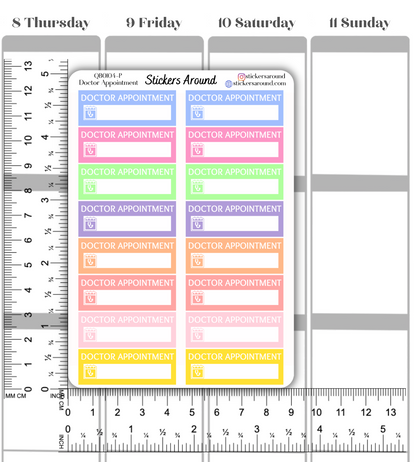 Doctor Appointment Quarter Box Planner Sticker