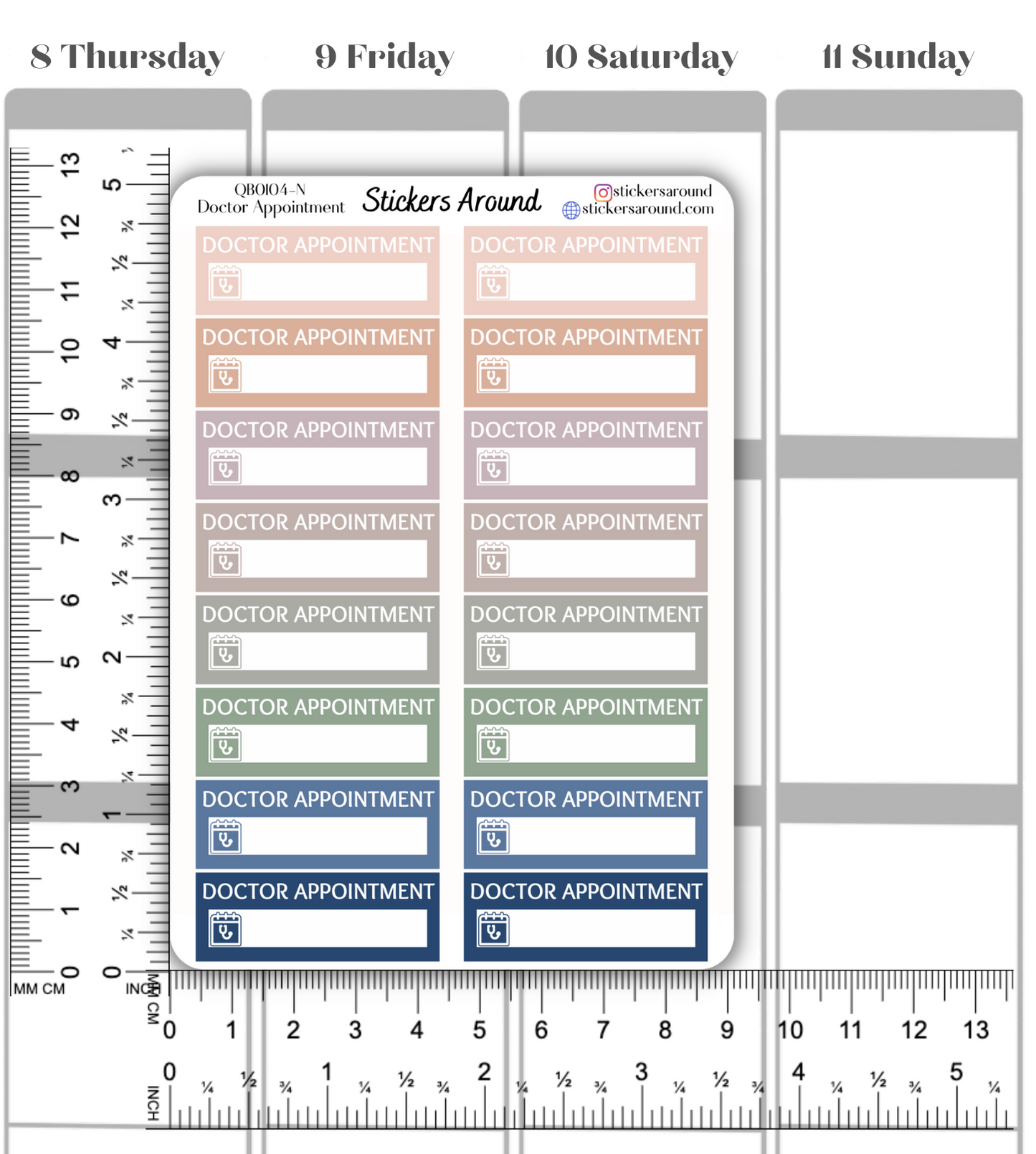 Doctor Appointment Quarter Box Planner Sticker
