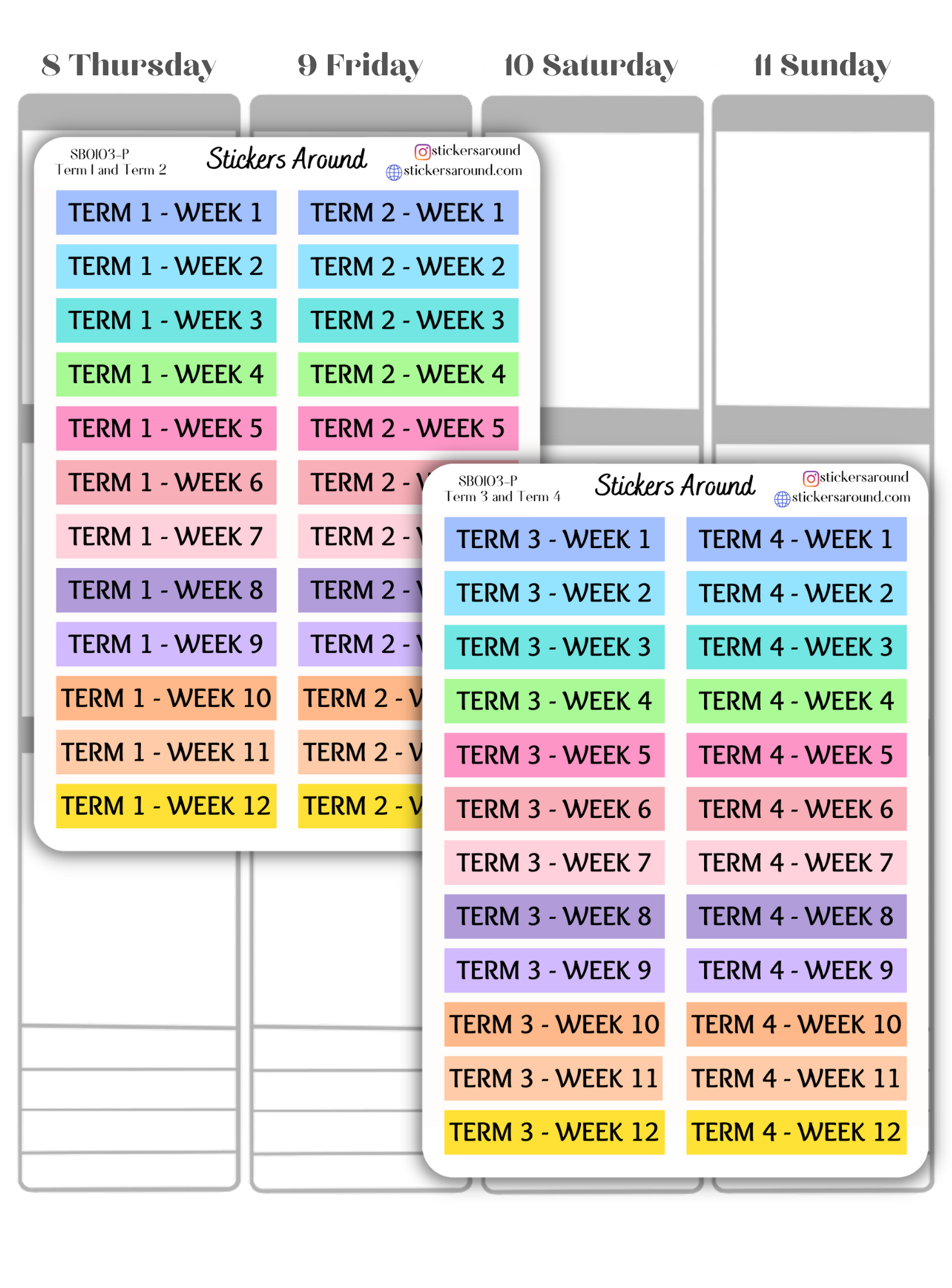 Australian School Term Header Planner Sticker – Stickers Around