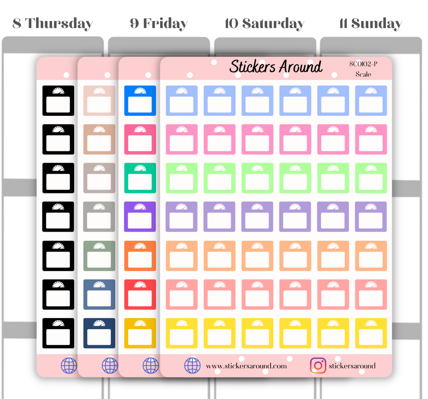 Weight Scale Tracker Planner Sticker