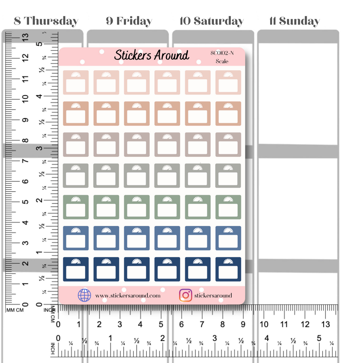 Weight Scale Tracker Planner Sticker