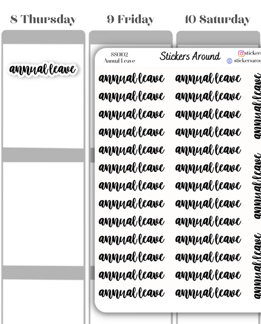 Annual Leave Script Planner Sticker