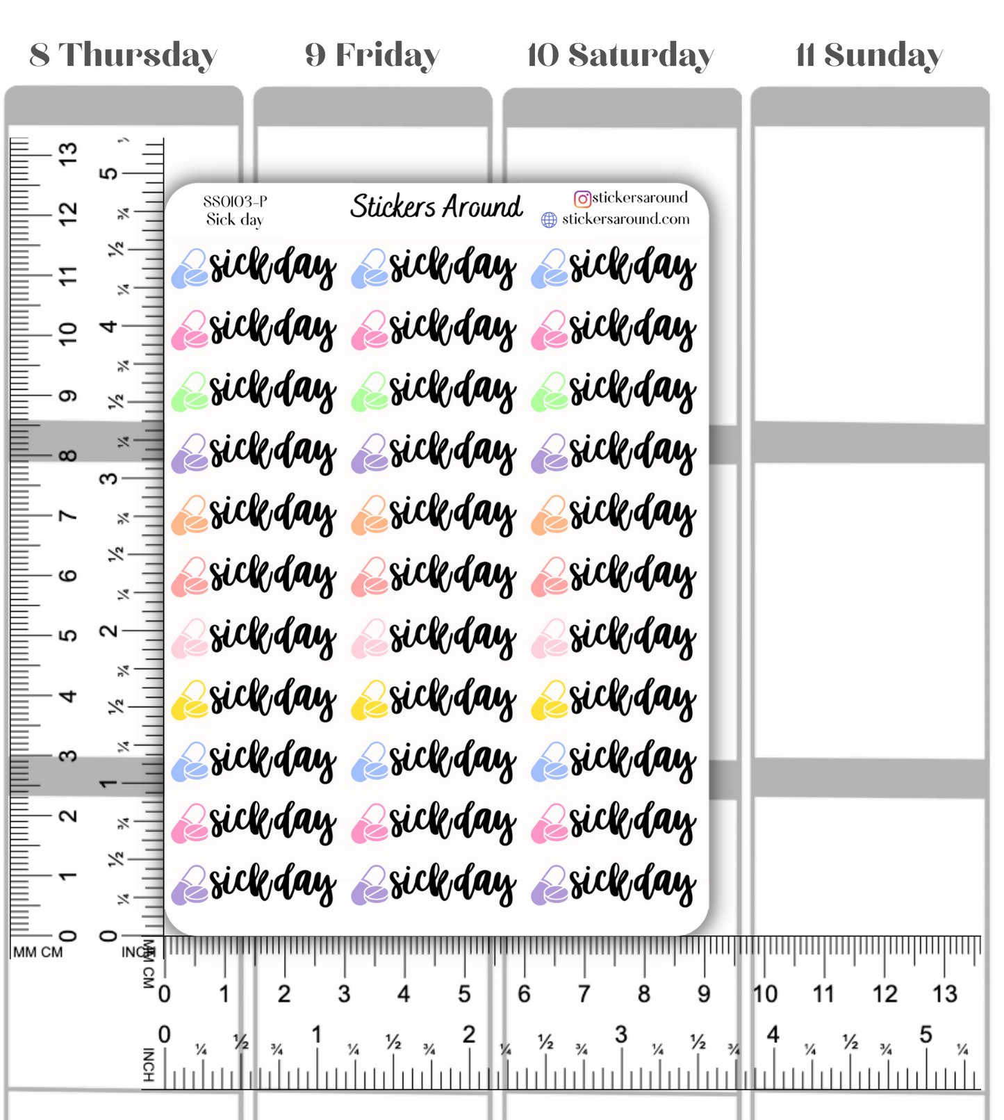 Sick Day Script Planner Sticker