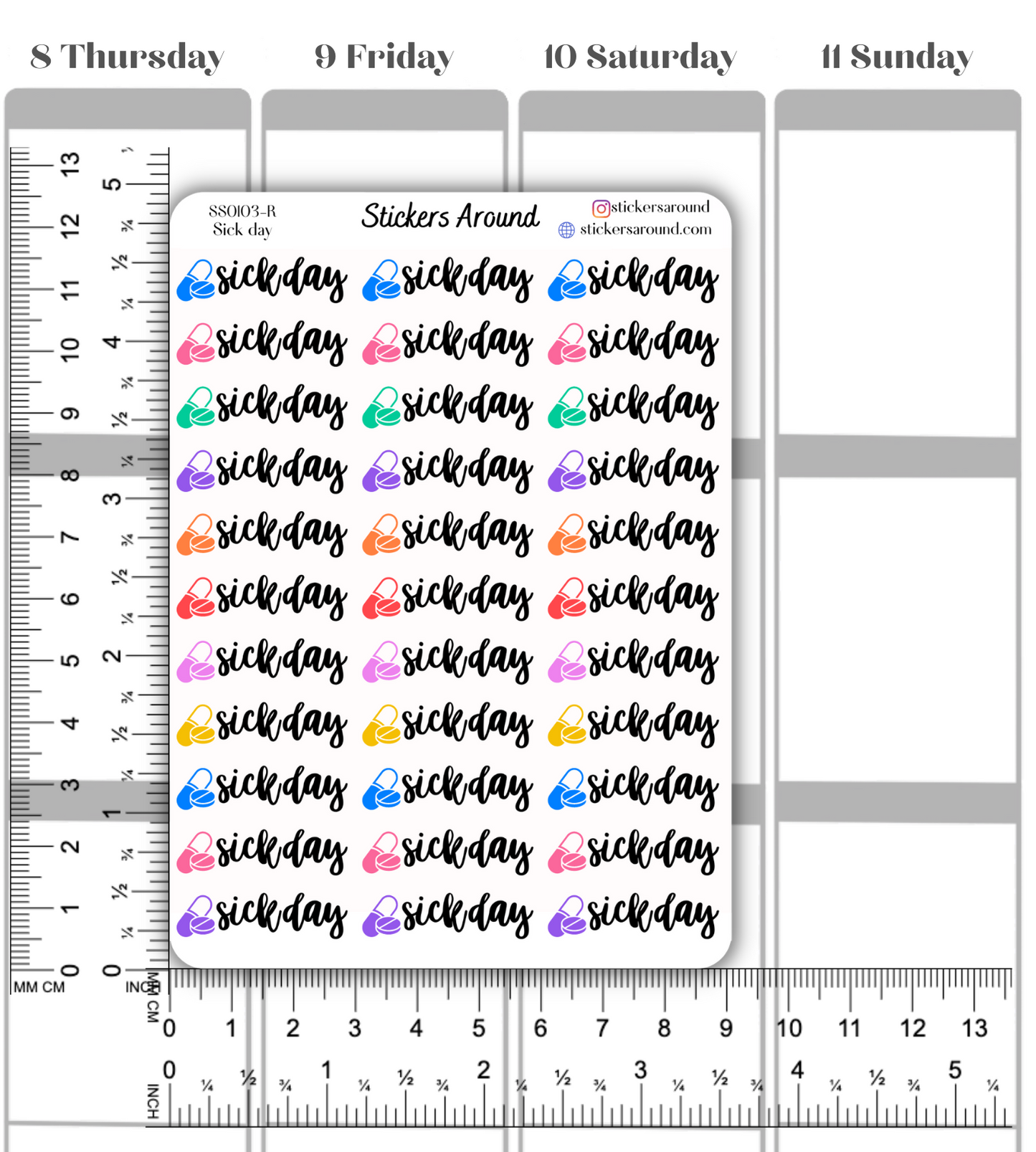 Sick Day Script Planner Sticker