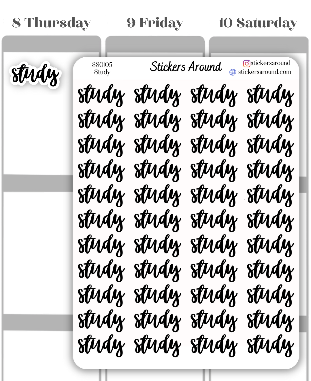Study Script Planner Sticker – Stickers Around